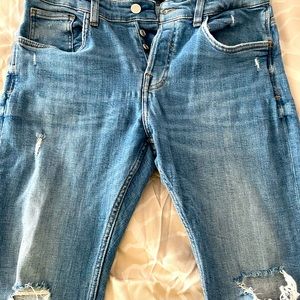 Zara mens distressed skinny button for jeans size 32